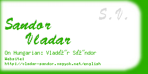 sandor vladar business card